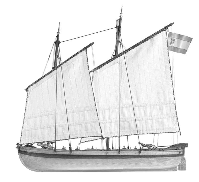 lancha3.jpg (144.2 KiB) Przejrzano 10960 razy Dwa maszty z ożaglowaniem lugrowym.