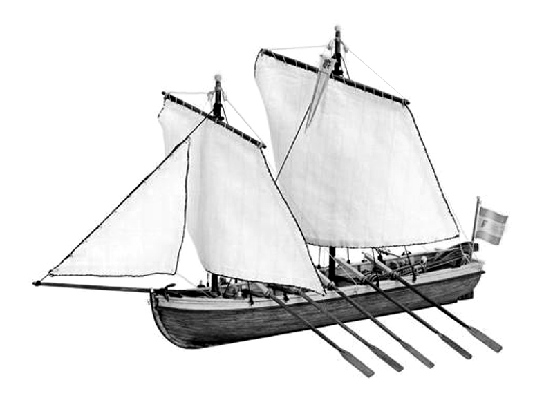 szal2.jpg (144.89 KiB) Przejrzano 10960 razy Dwa maszty z żaglami rejowymi, bukszpryt i fok.